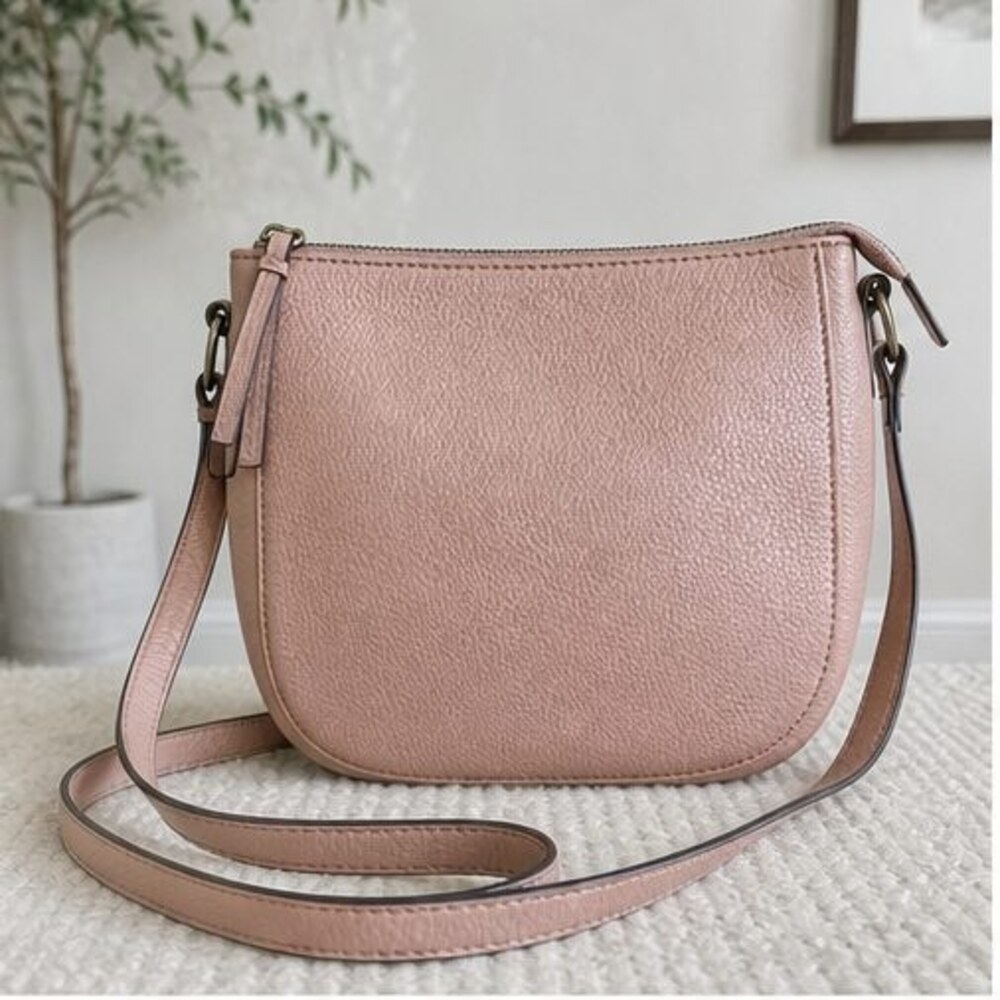 Blush Pebbled Crossbody Bag